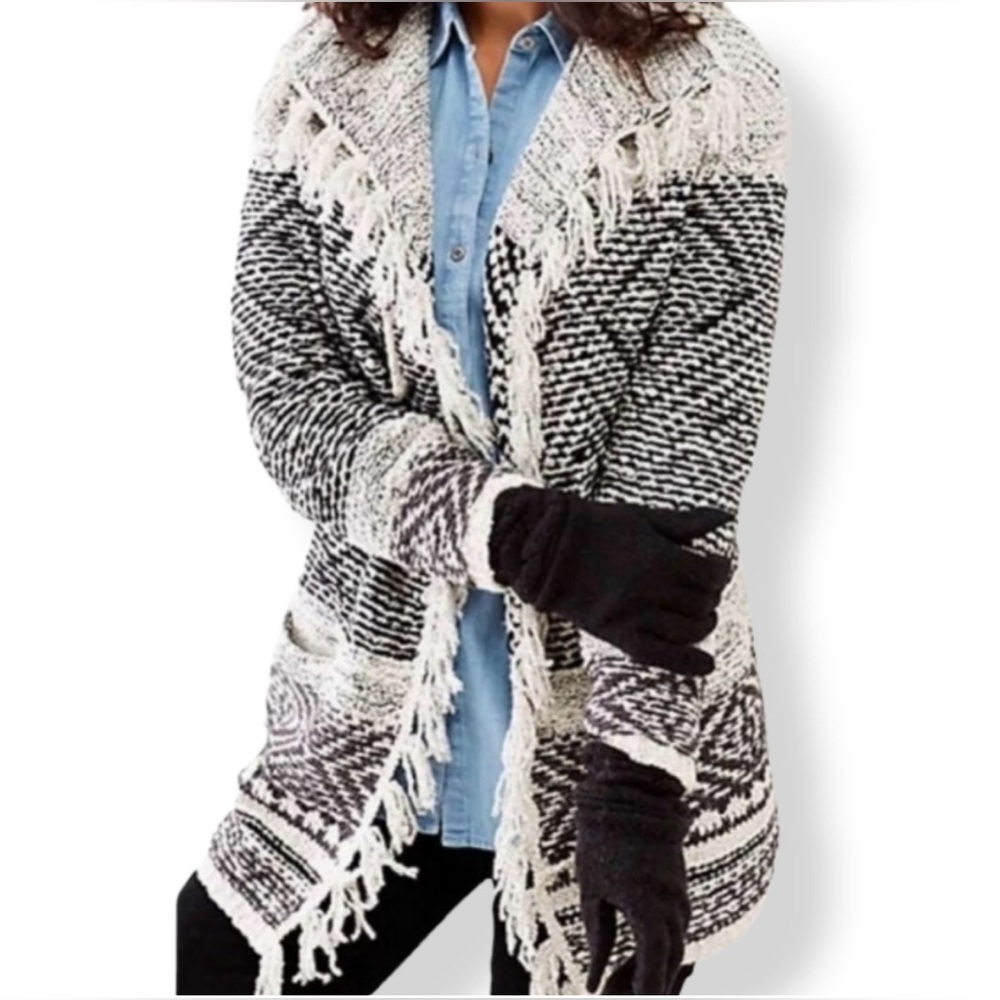 ✨ J. Jill | Willow Fair Fringe Marled Knit Cardigan small